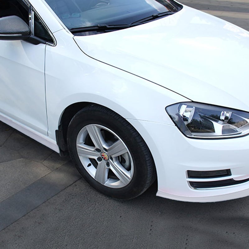 EOHMAK Car Front Bumper Protector Self-Adhesive Auto Splitter Body Spoiler Skirt Rubber Bumper Lip Trim Spoiler 2.5M/8.2ft(White) - Image 4